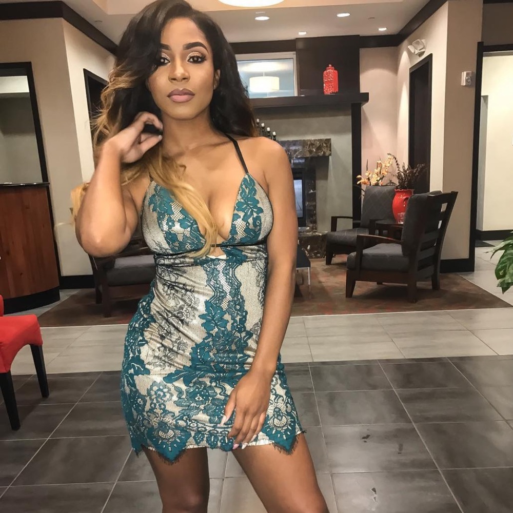 Green lace dress